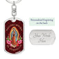 Nuestra Señora De Guadalupe Luxury Dog Tag Keychain