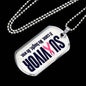 Survivor Support Team Member Anti Cancer Graphic Dog Tag Necklace - His Battle