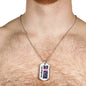 Survivor Support Team Member Anti Cancer Graphic Dog Tag Necklace - His Battle