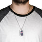 Survivor Support Team Member Anti Cancer Graphic Dog Tag Necklace - His Battle