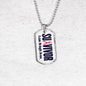 Survivor Support Team Member Anti Cancer Graphic Dog Tag Necklace - His Battle