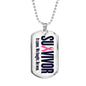 Survivor Support Team Member Anti Cancer Graphic Dog Tag Necklace - His Battle