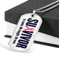 Survivor Support Team Member Anti Cancer Graphic Dog Tag Necklace - His Battle