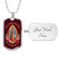 Nuestra Señora De Guadalupe Luxury Dog Tag Necklace