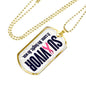 Survivor Support Team Member Anti Cancer Graphic Dog Tag Necklace - His Battle