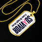Survivor Support Team Member Anti Cancer Graphic Dog Tag Necklace - His Battle