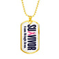 Survivor Support Team Member Anti Cancer Graphic Dog Tag Necklace - His Battle