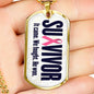 Survivor Support Team Member Anti Cancer Graphic Dog Tag Necklace - His Battle