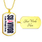 Survivor Support Team Member Anti Cancer Graphic Dog Tag Necklace - His Battle