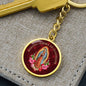 Nuestra Señora De Guadalupe Circle Keychain