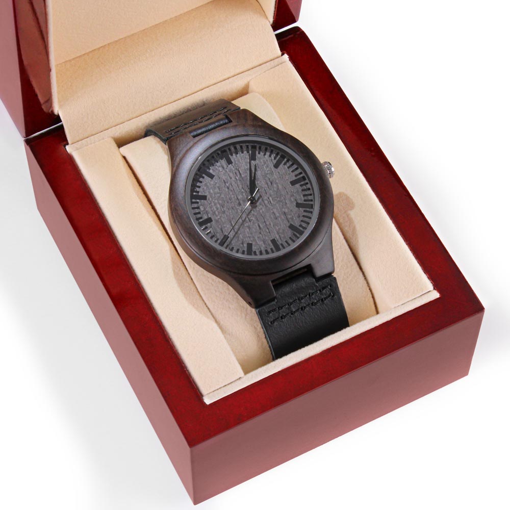 Love (Ahava) Engraved Wooden Watch