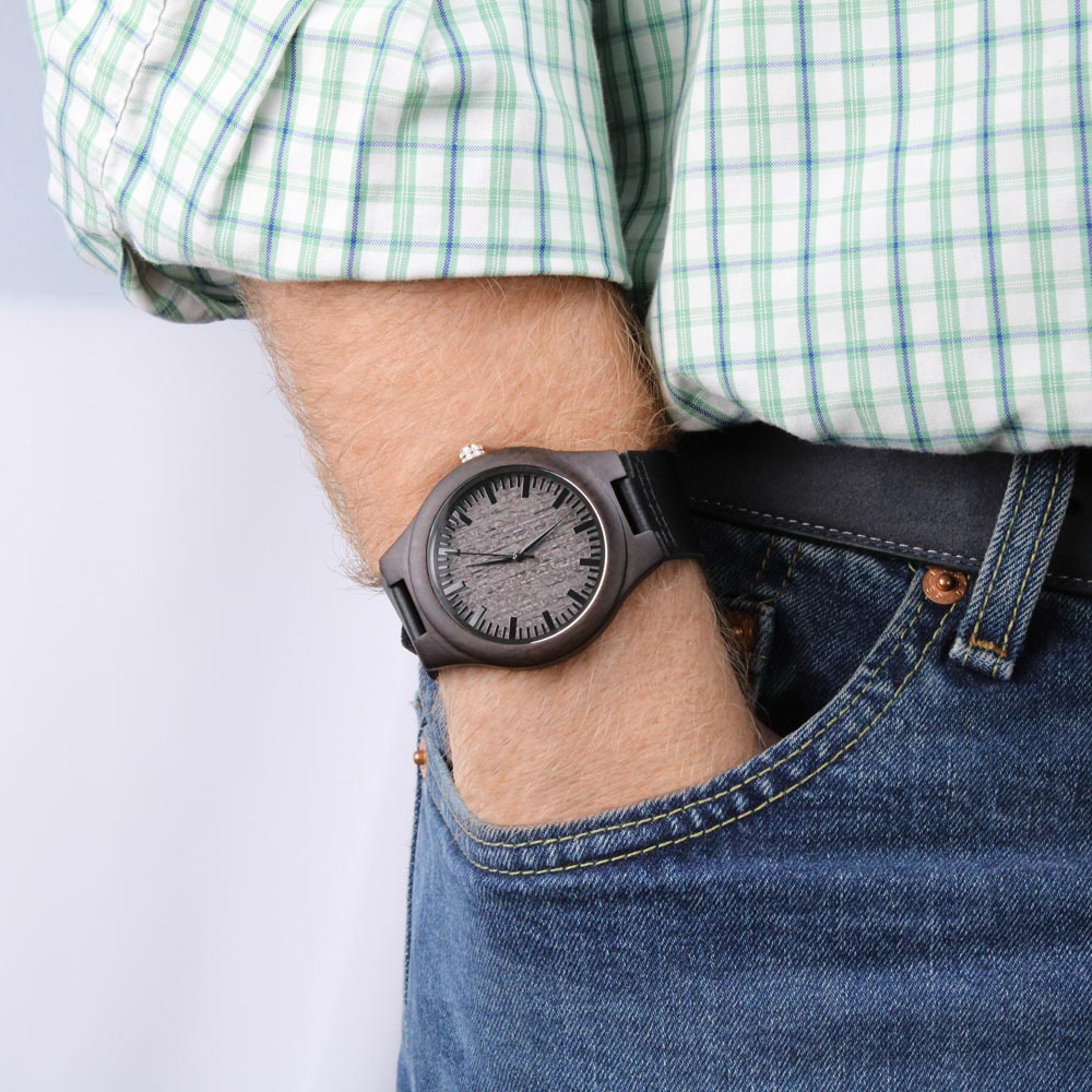 Jerusalem Heritage Engraved Wooden Watch