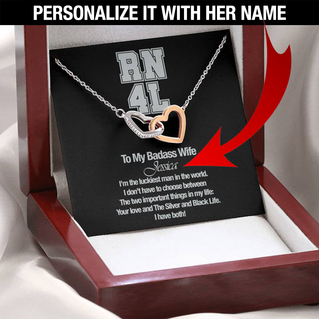 Personalized RN4L Badass Wife Necklace