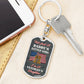 Proud Air Force Veteran's Daughter Graphic Dog Tag Keychain