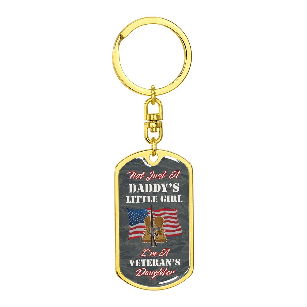 Proud Air Force Veteran's Daughter Graphic Dog Tag Keychain