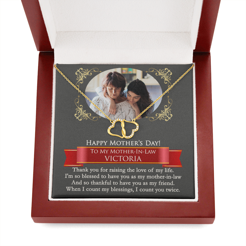 Personalized Photo Everlasting Love Gold Necklace