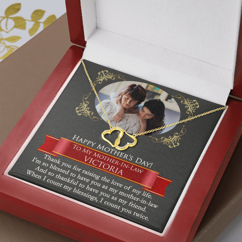 Personalized Photo Everlasting Love Gold Necklace