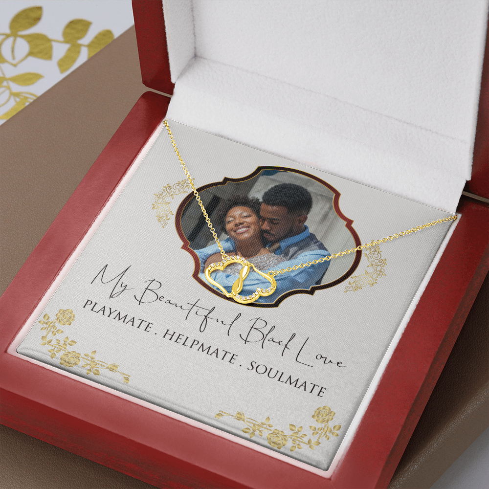 Personalized Black Love Soulmate 10K Gold Necklace