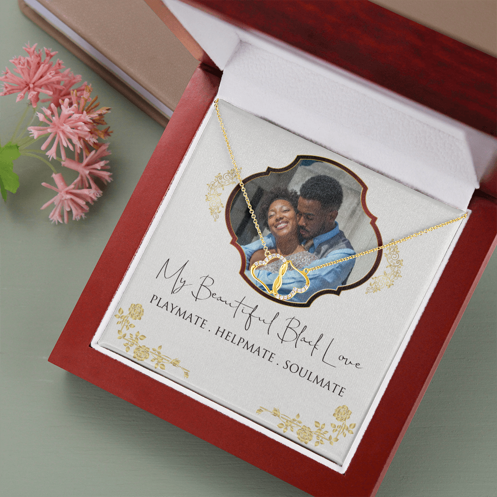 Personalized Black Love Soulmate 10K Gold Necklace