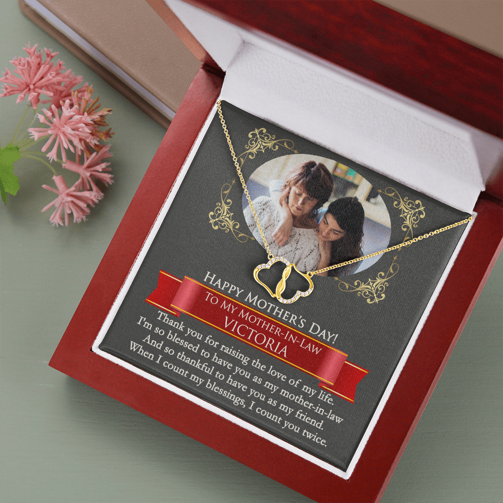 Personalized Photo Everlasting Love Gold Necklace