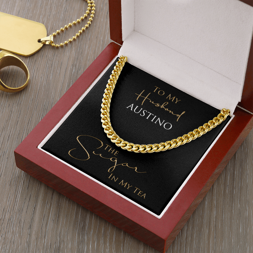 Personalized Sugar In My Tea Cuban Link Chain Necklace