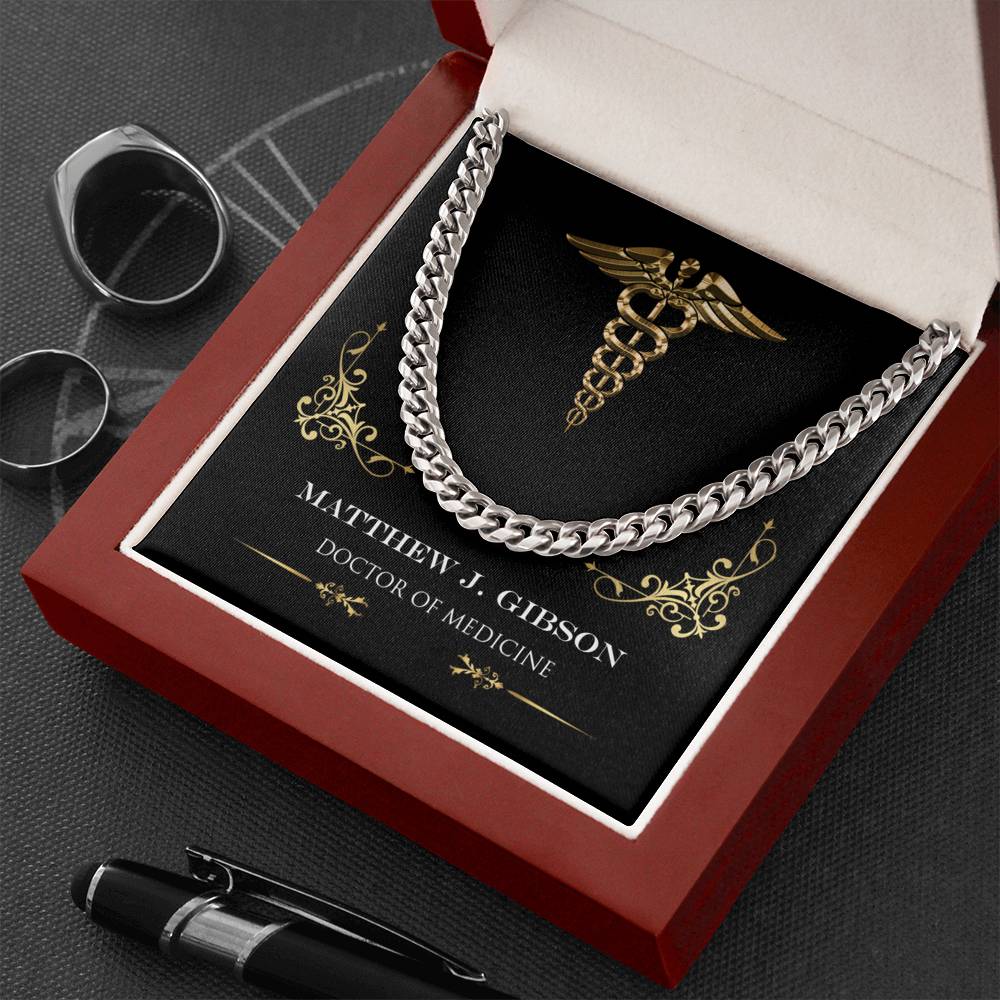 Personalized Medical Professional Cuban Link Chain Necklace