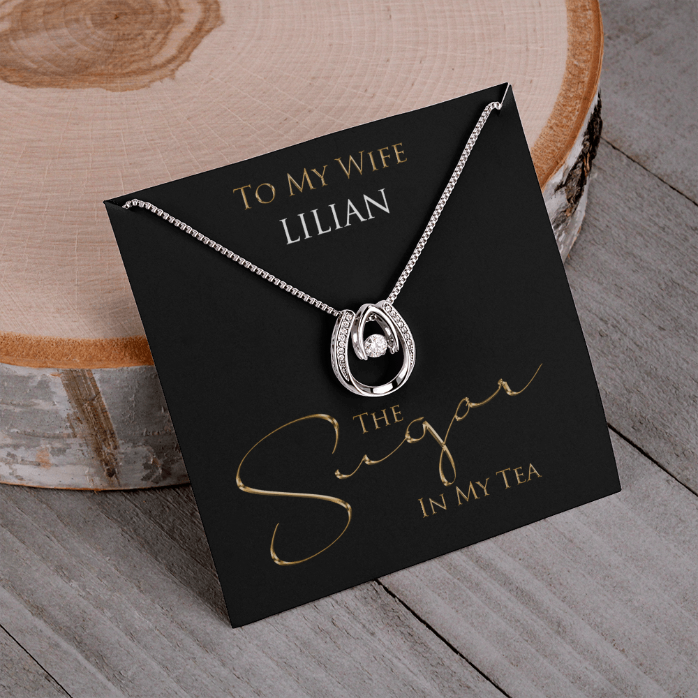 Personalized Sugar In My Tea Lucky In Love Necklace
