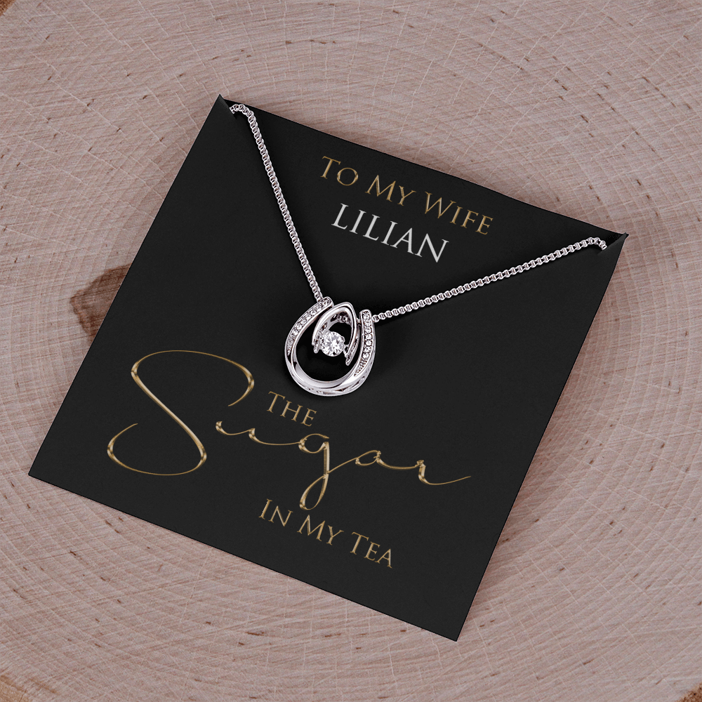 Personalized Sugar In My Tea Lucky In Love Necklace