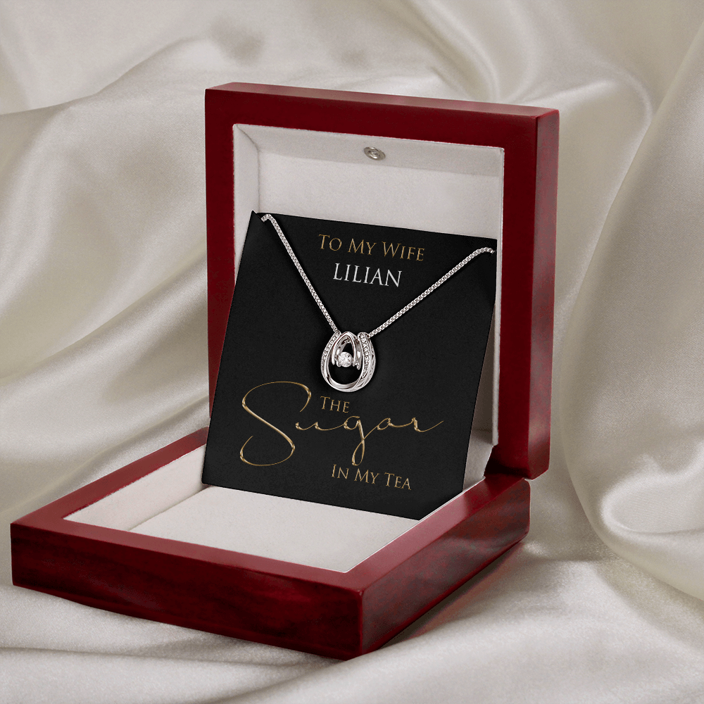 Personalized Sugar In My Tea Lucky In Love Necklace