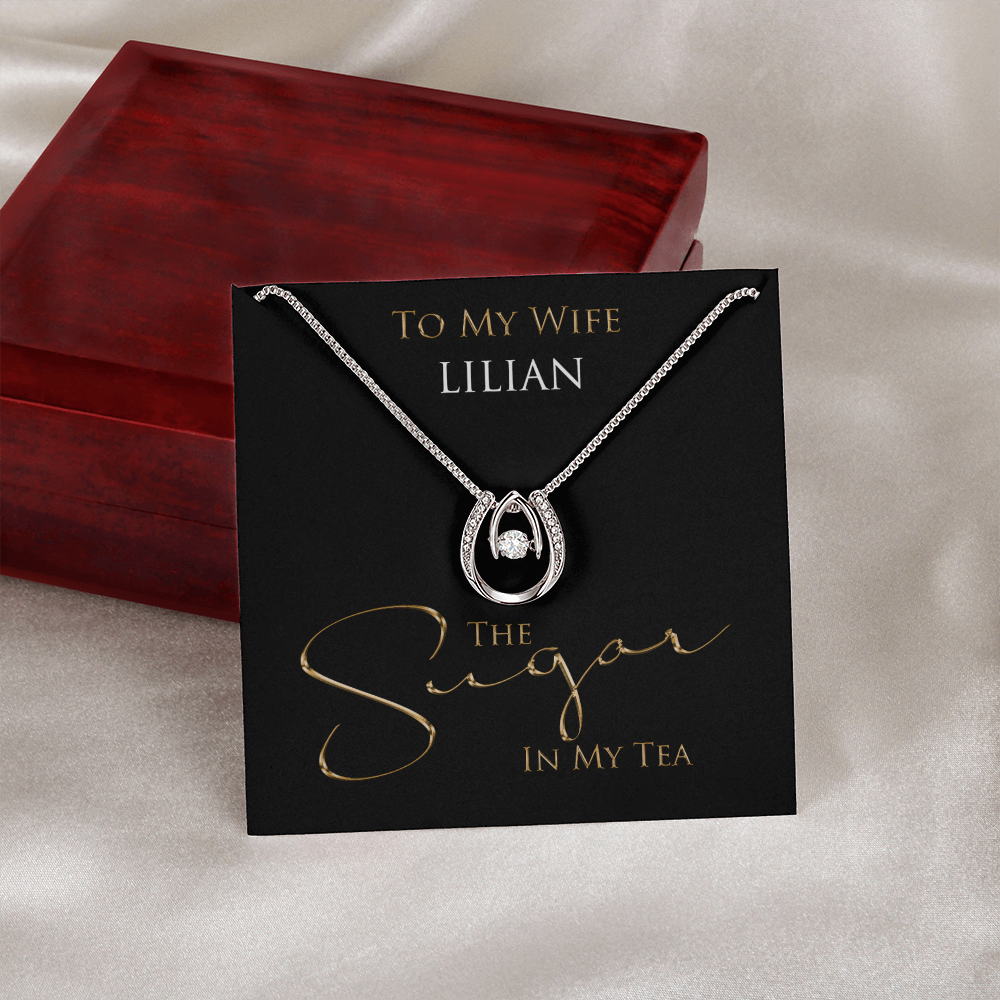 Personalized Sugar In My Tea Lucky In Love Necklace