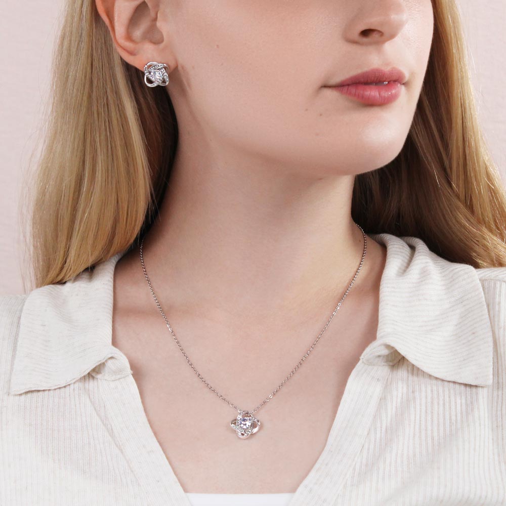 Personalized Black Love Anniversary Earring & Necklace Set