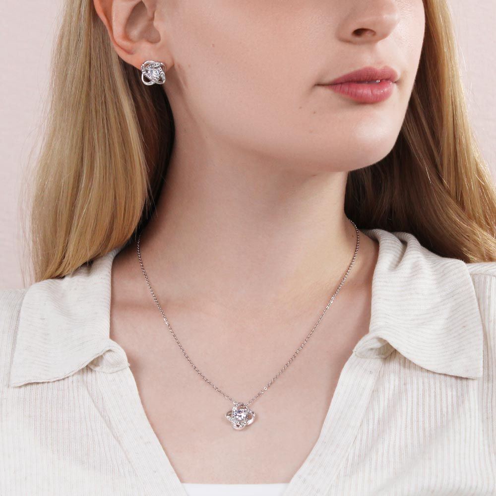 Woman of Valor Personalized Message Card Necklace and Earring Set