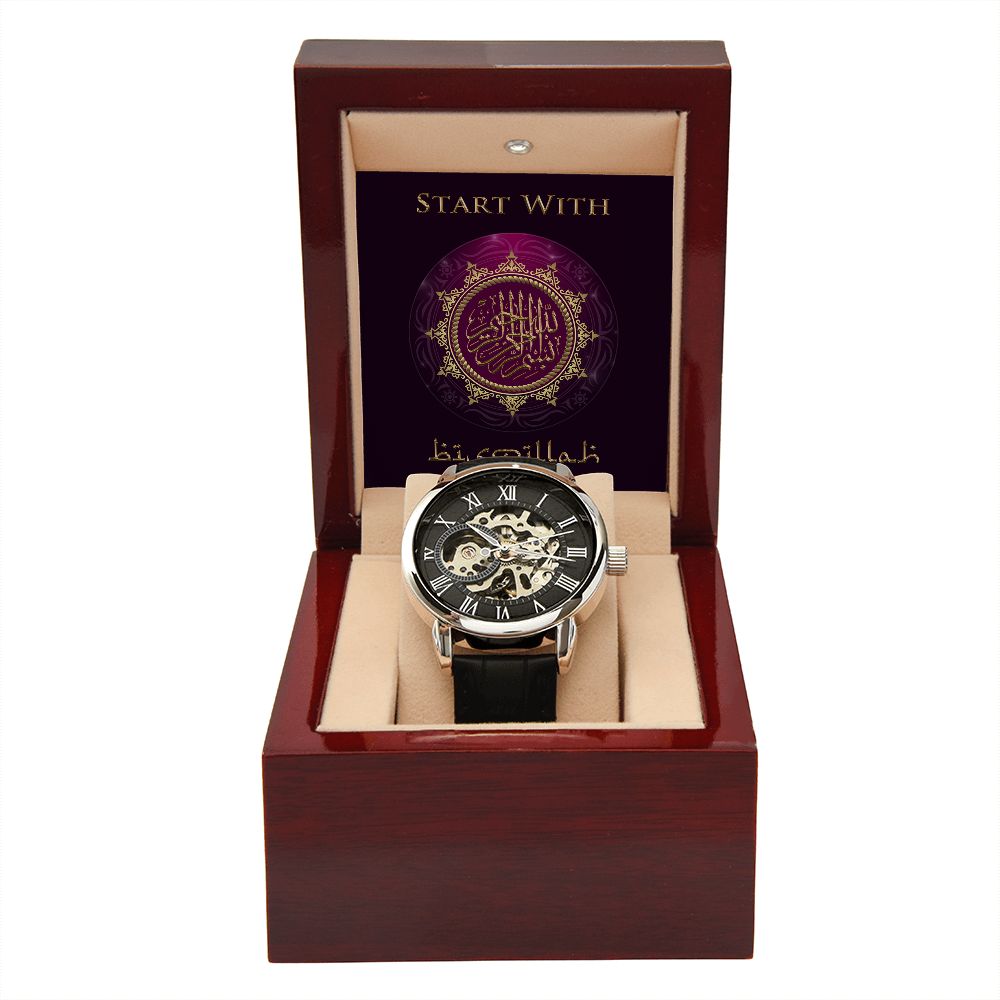 Start With Bismillah Men's Openwork Watch