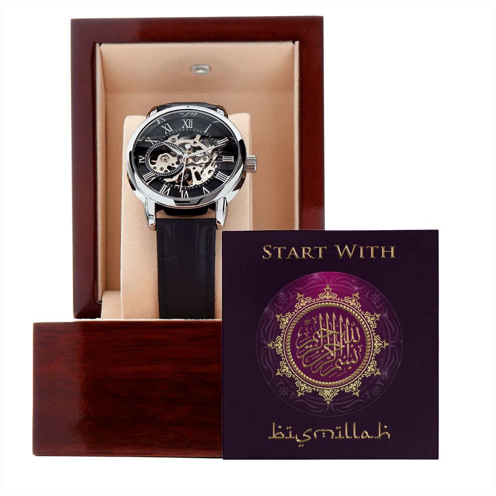 Start With Bismillah Men's Openwork Watch