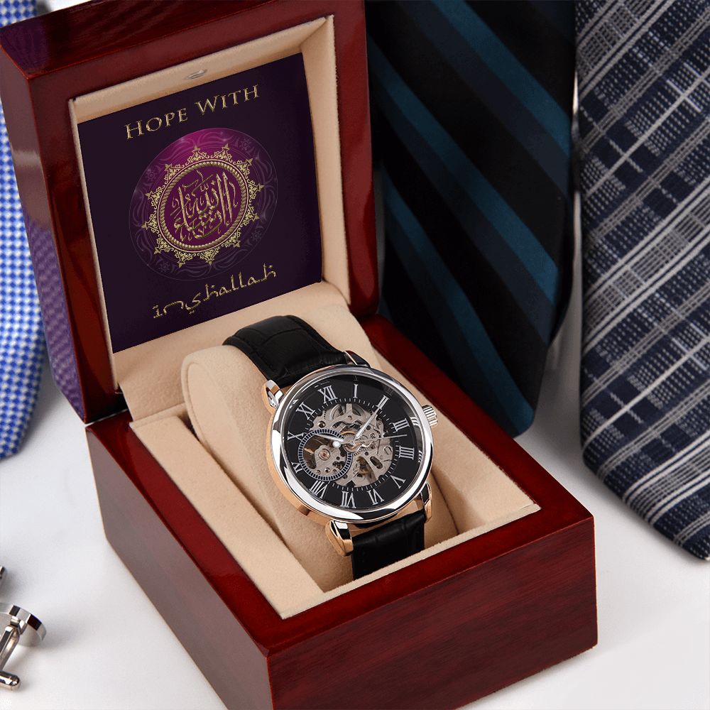 Hope With Inshallah Men's Openwork Watch