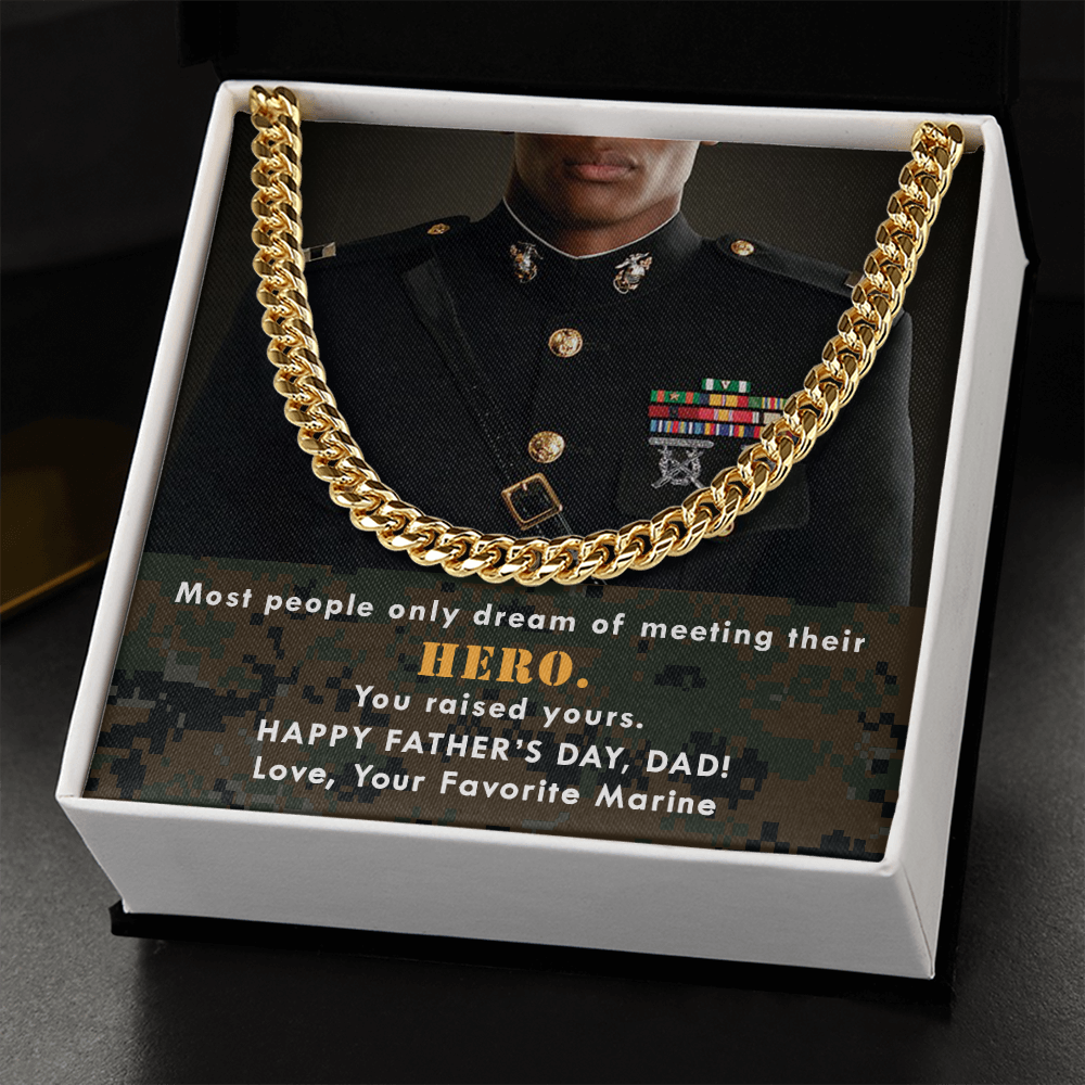 Marine Dad's Hero Cuban Link Chain