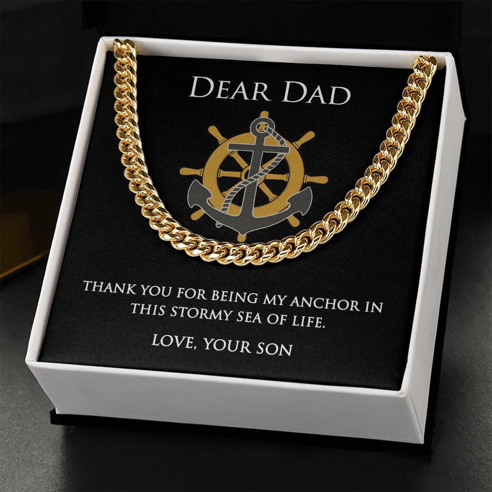 My Dad, My Anchor Cuban Link Chain