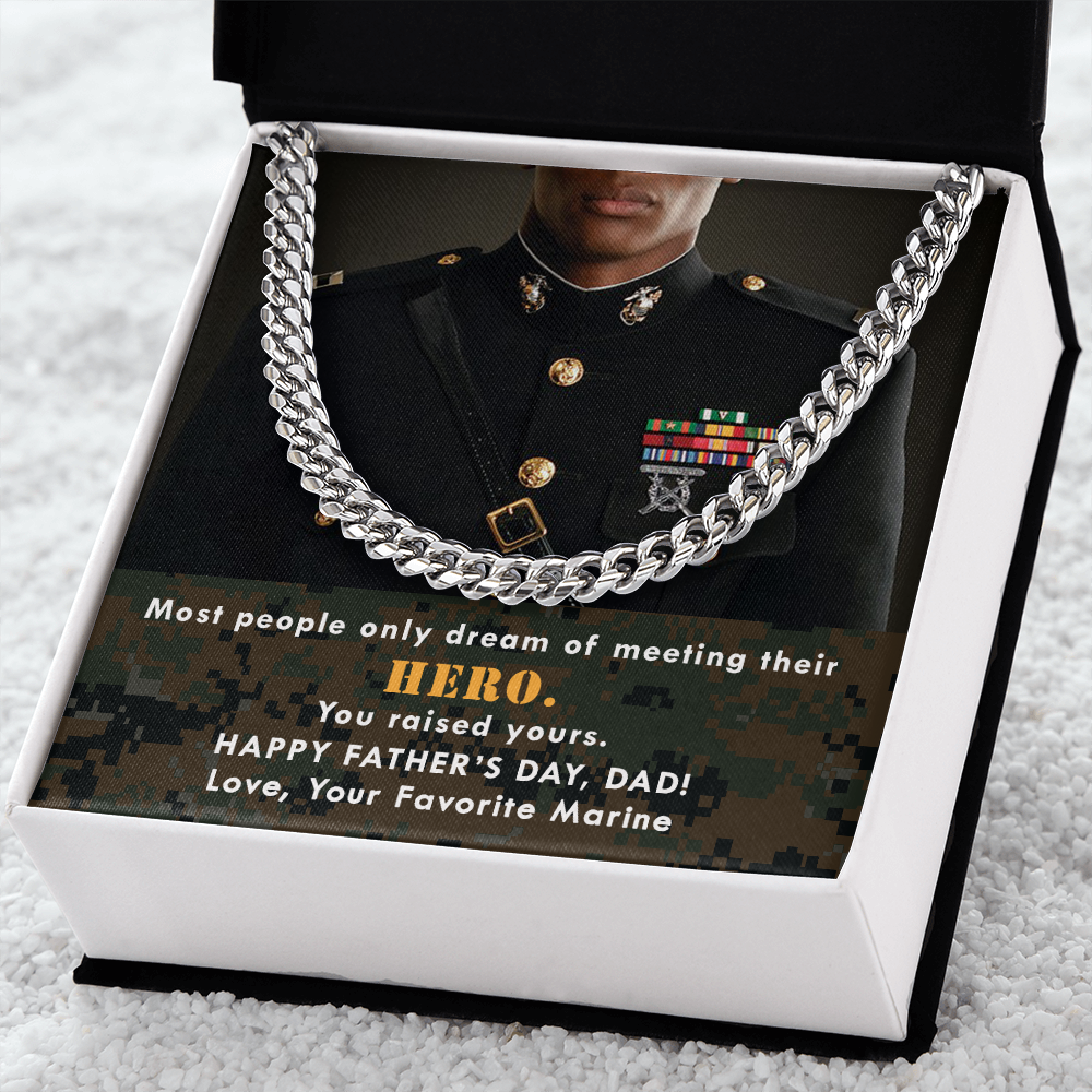 Marine Dad's Hero Cuban Link Chain