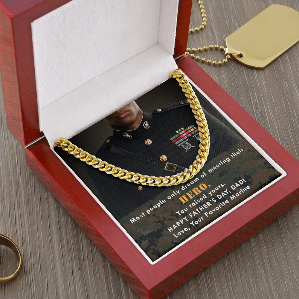 Marine Dad's Hero Cuban Link Chain