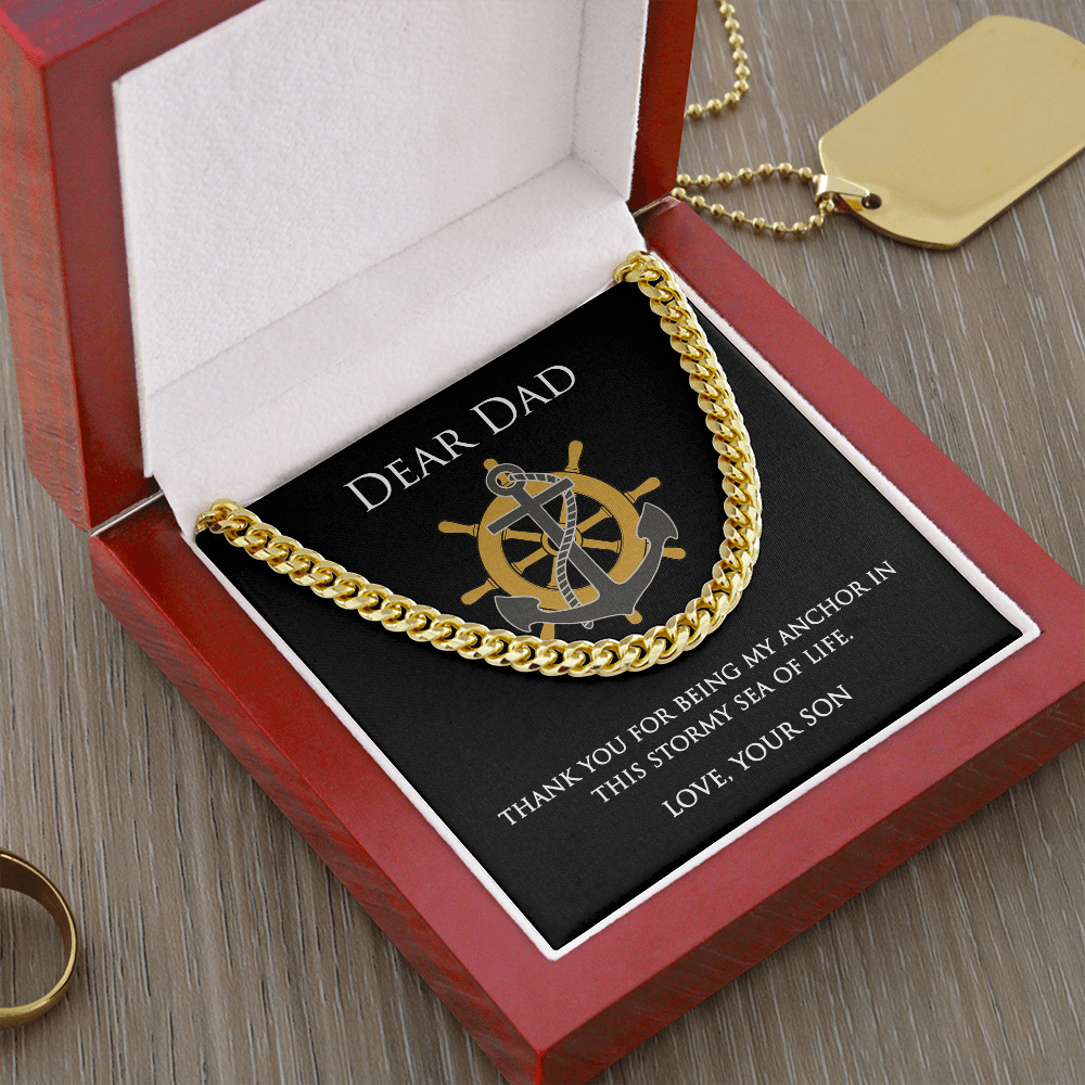 My Dad, My Anchor Cuban Link Chain