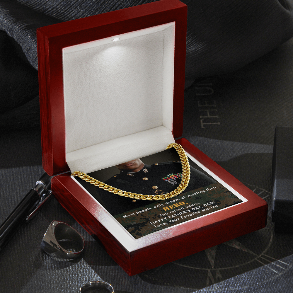 Marine Dad's Hero Cuban Link Chain