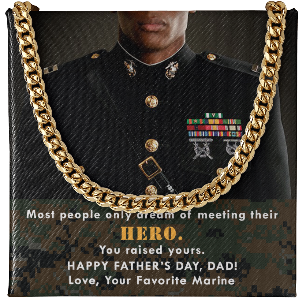 Marine Dad's Hero Cuban Link Chain