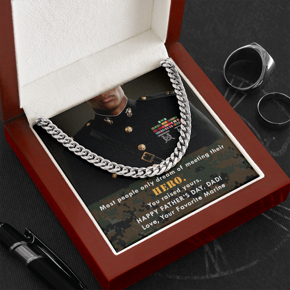 Marine Dad's Hero Cuban Link Chain