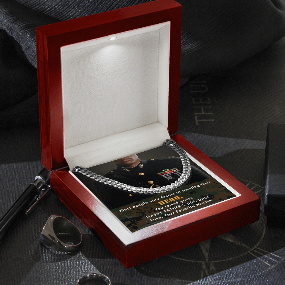 Marine Dad's Hero Cuban Link Chain