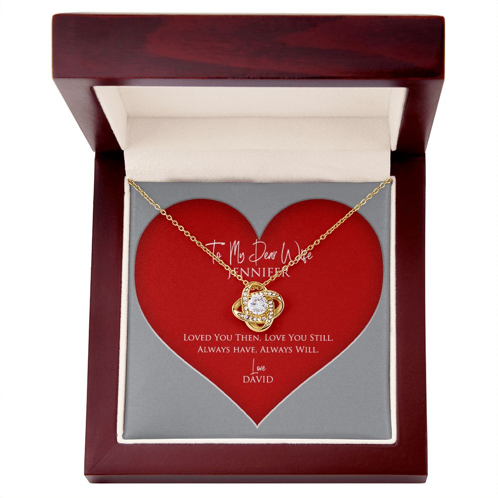 My Dear Wife Personalized Love Knot Necklace