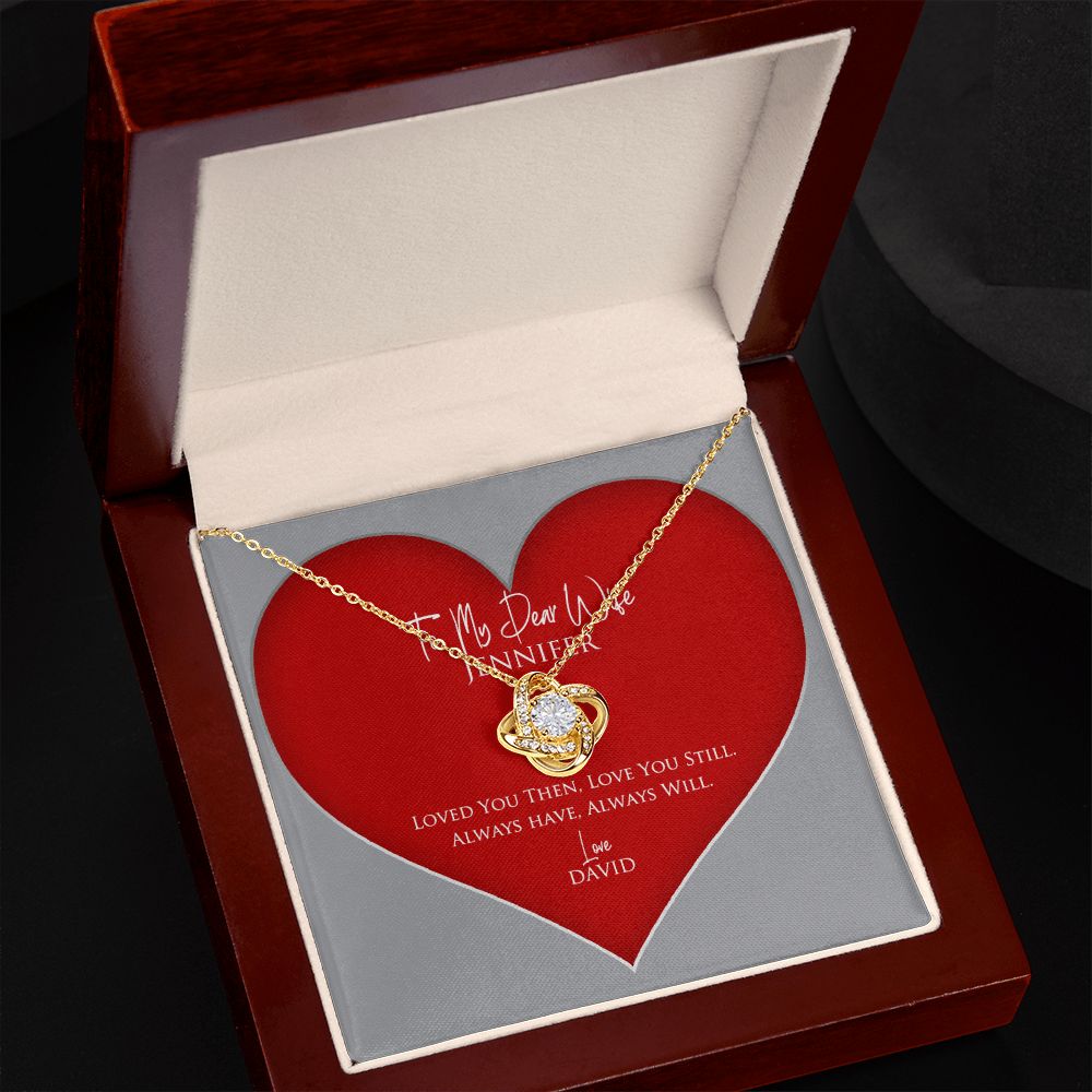 My Dear Wife Personalized Love Knot Necklace