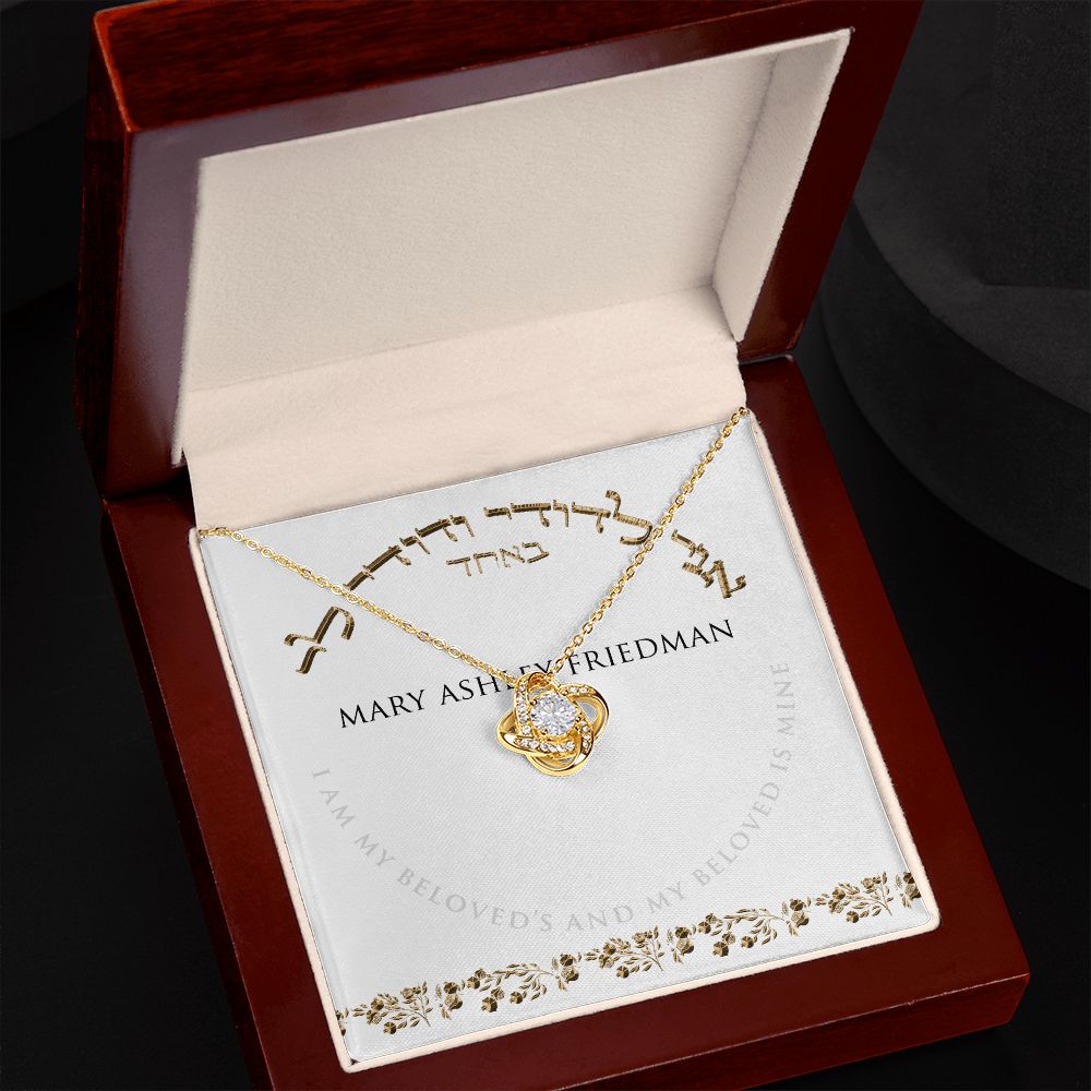 I am My Beloved's Personalized Love Knot Necklace