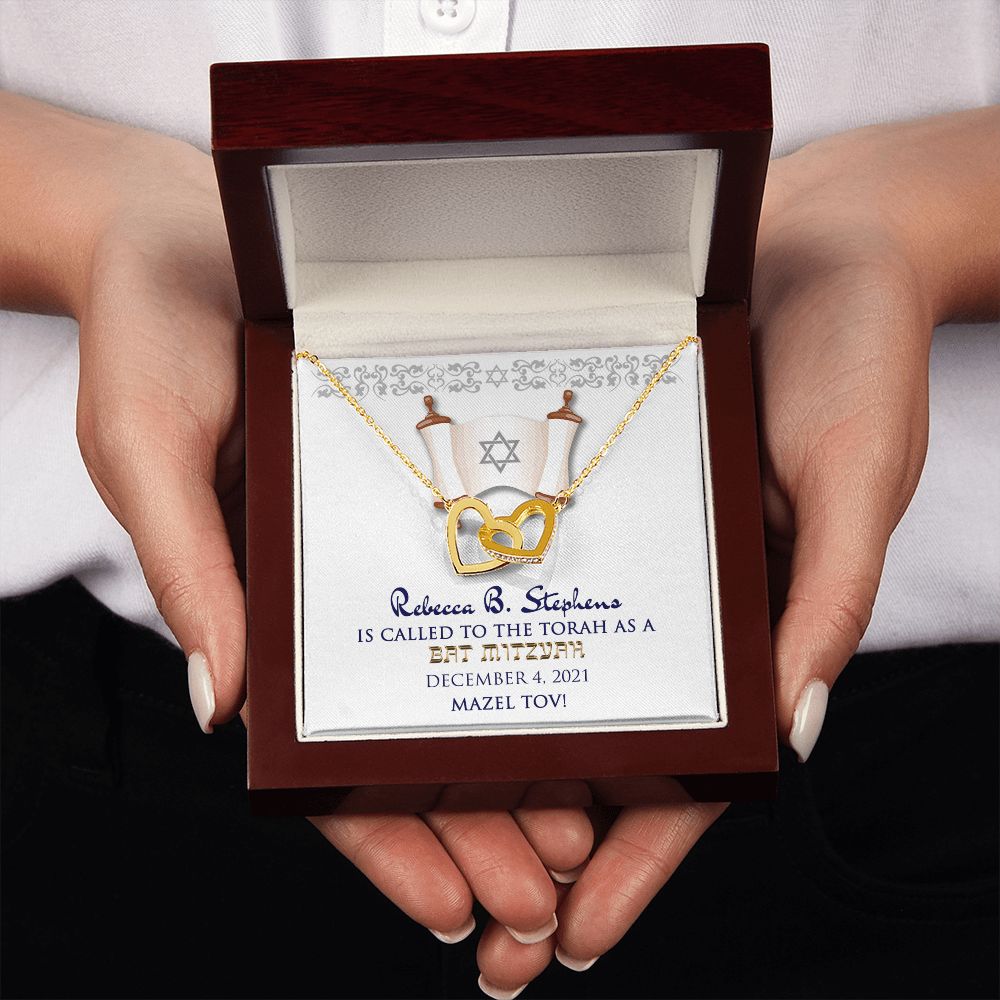 Bat Mitzvah Personalized Message Card Necklace