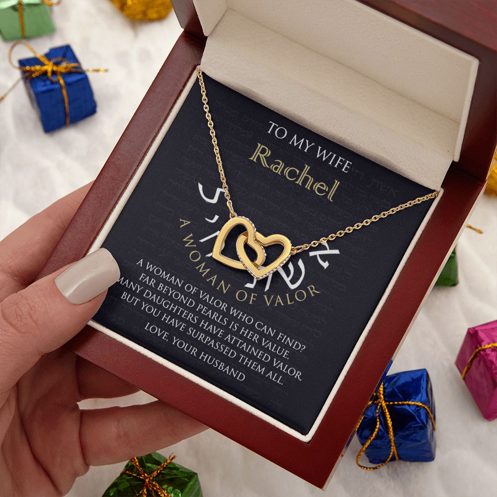 Woman of Valor Personalized Message Card Necklace