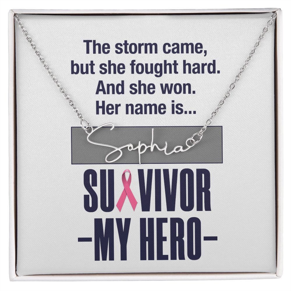 Survivor My Hero Signature Style Name Necklace